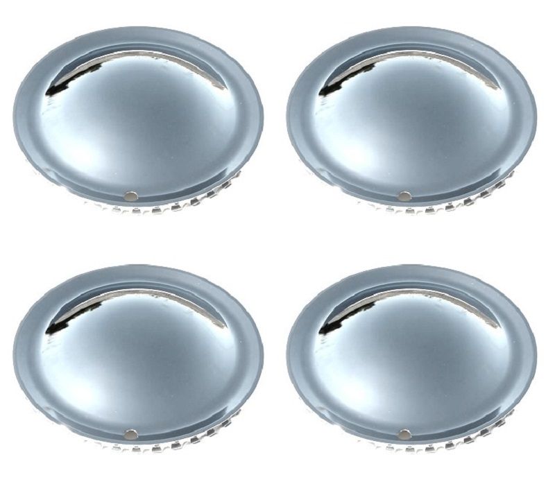 15" Full Steel CHROME Baby Moon Hub Cap Hubcaps Wheel Trim Covers Set